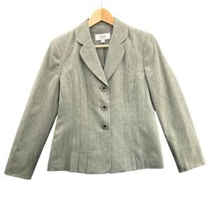 Le Suit Petite Sage Green 3 Button Pleated Suit Jacket Blazer Women 8P